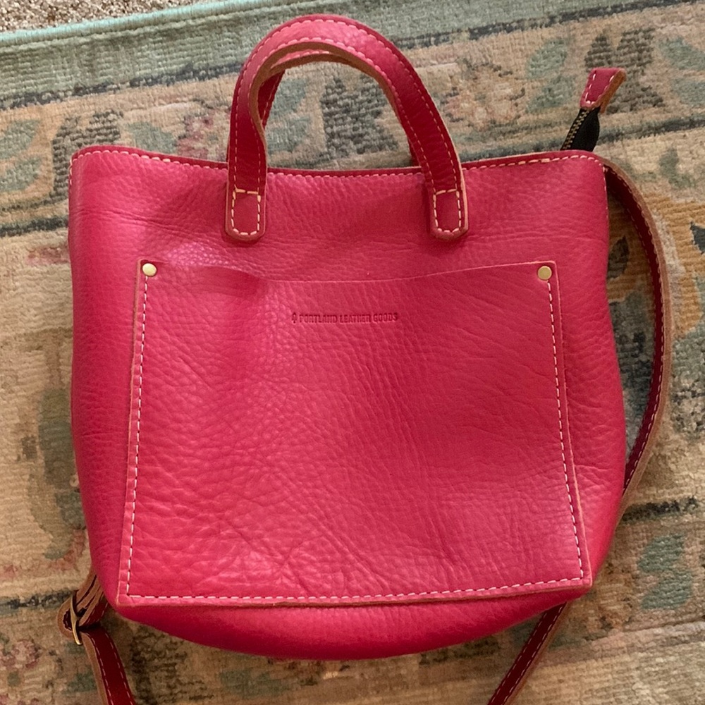 Portland leather mini crossbody tote